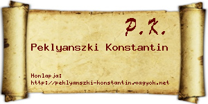 Peklyanszki Konstantin névjegykártya